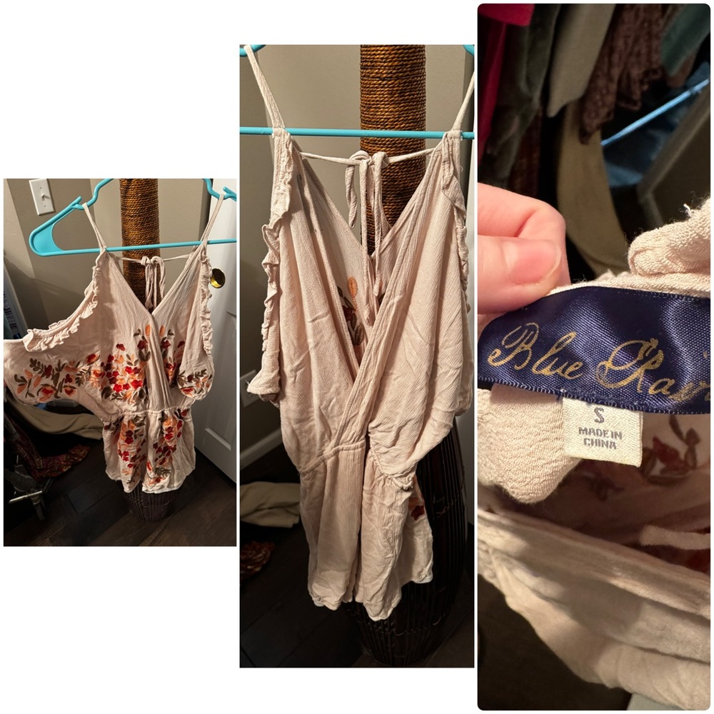 Women's Beige Floral Romper